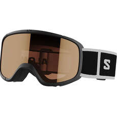 Salomon Junior Lumi Ski Goggles (Age 6-12) - Black/Orange (OTG)