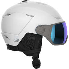 Salomon Womens ICON LT Visor Ski / Snowboard Helmet - White/Blue