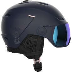 Salomon Womens ICON LT Visor Ski / Snowboard Helmet - Navy/Blue