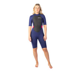 Combinaison Courte Gul Response 3/2 Mm Flatlock Pour Femme 2025 - Bleu Marine/paisley Re3318