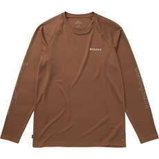 Mystic Tactic Long Sleeve Rash Vest 2025 - Brown 250220