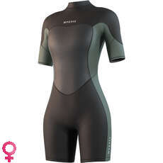 Mystic Womens Brand 3/2mm Back-Zip Shortty Wetsuit - Dark Olive 250064