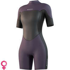 Mystic Womens Brand 3/2mm Back-Zip Shortty Wetsuit - Purple 250064