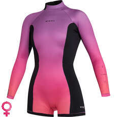 Mystic Womens Lunar BK 2/2mm Back-Zip Longarm Shorty Wetsuit - Coral 240113