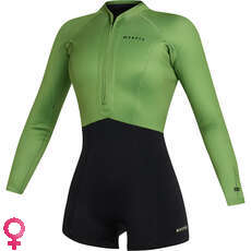 Mystic Womens Lunar 2/2mm Front-Zip Longarm Shorty Wetsuit - Soft Green 240112 Mystic Womens Lunar 2/2mm Front-Zip Longarm Shorty Wetsuit - Soft Green 240112