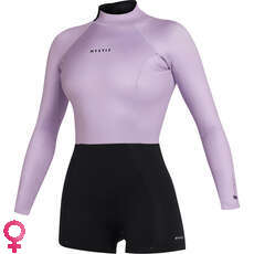 Mystic Womens Lunar 2/2mm Back-Zip Longarm Shorty Wetsuit - Pink/Purple 240111