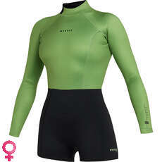 Mystic Womens Lunar 2/2mm Back-Zip Longarm Shorty Wetsuit - Soft Green 240111