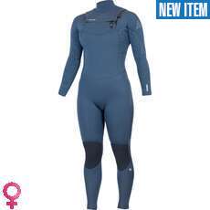 Alder Womens Revo 4/3mm GBS Chezt-Zip Wetsuit - Slate/Leaf