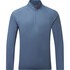 Gill Mens UV Tec Zip Neck Long Sleeve Tee - Storm Blue UV009