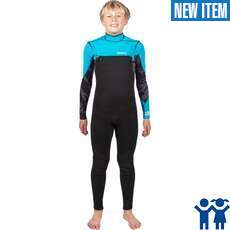 Gul Junior Response FX Chest Zip 3/2 mm BS Wetsuit - Black/Cyan RE1252