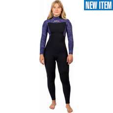 Gul Womens Flexor Yulex 5/4mm BS Backzip Wetsuit - Black / Tye Bird