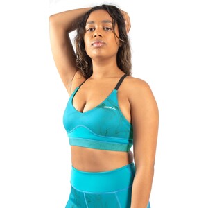Gul Womens Luna7  Neoprene Bra Top - Marbel/Teal LA0303