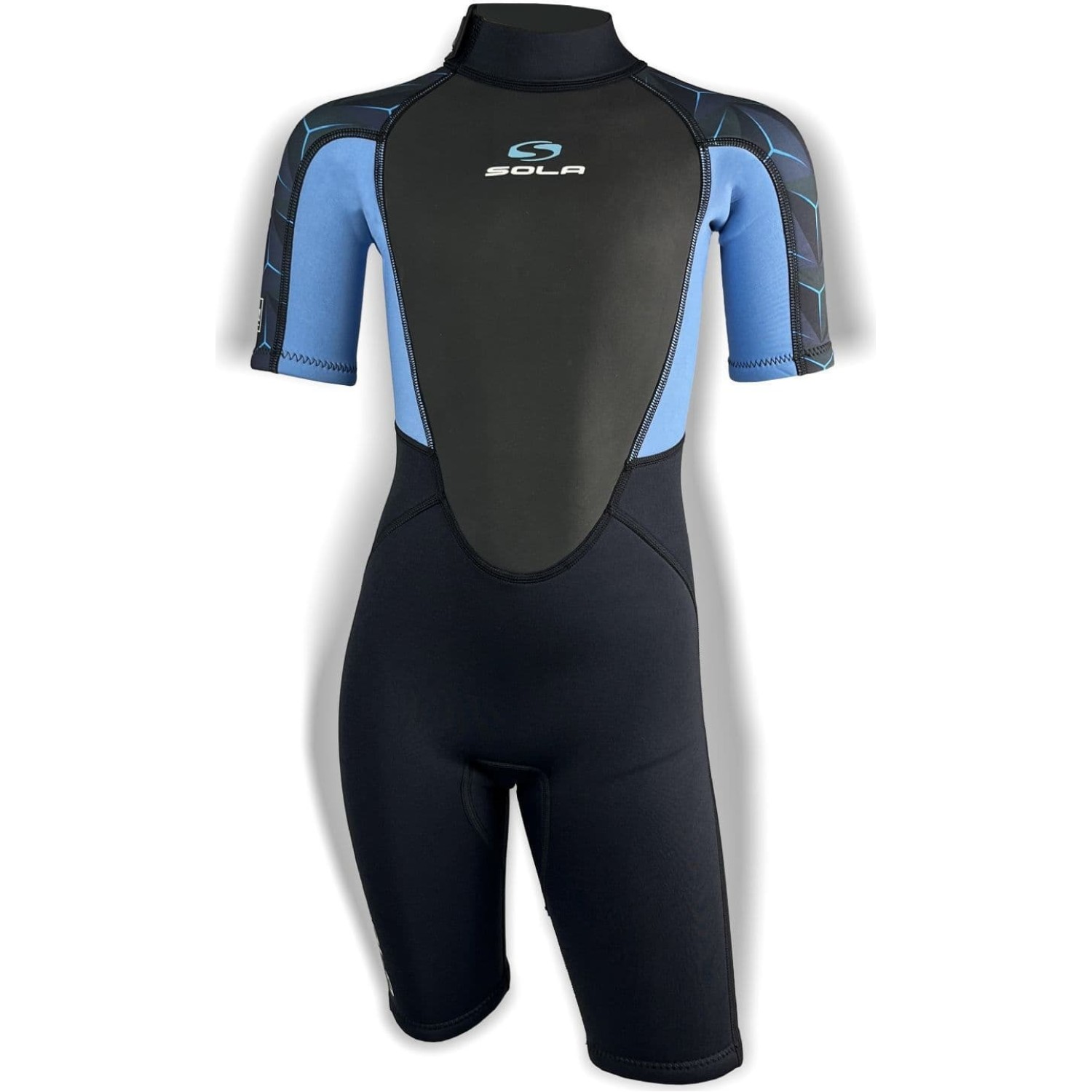 Sola Junior Storm 3/2mm Shorty Wetsuit - Blue Steel A1723