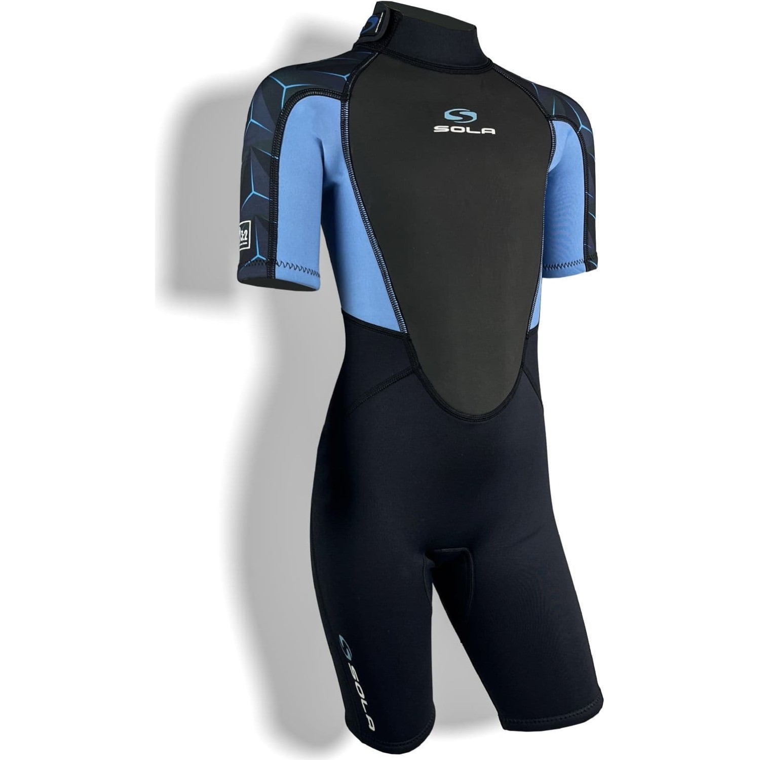Sola Junior Storm 3/2mm Shorty Wetsuit - Blue Steel A1723