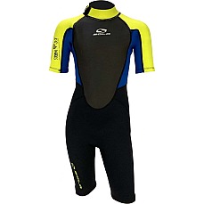 Sola Junior Storm 3/2mm Shorty Wetsuit - Lime Navy Sola Junior Storm 3/2mm Shorty Wetsuit - Lime Navy