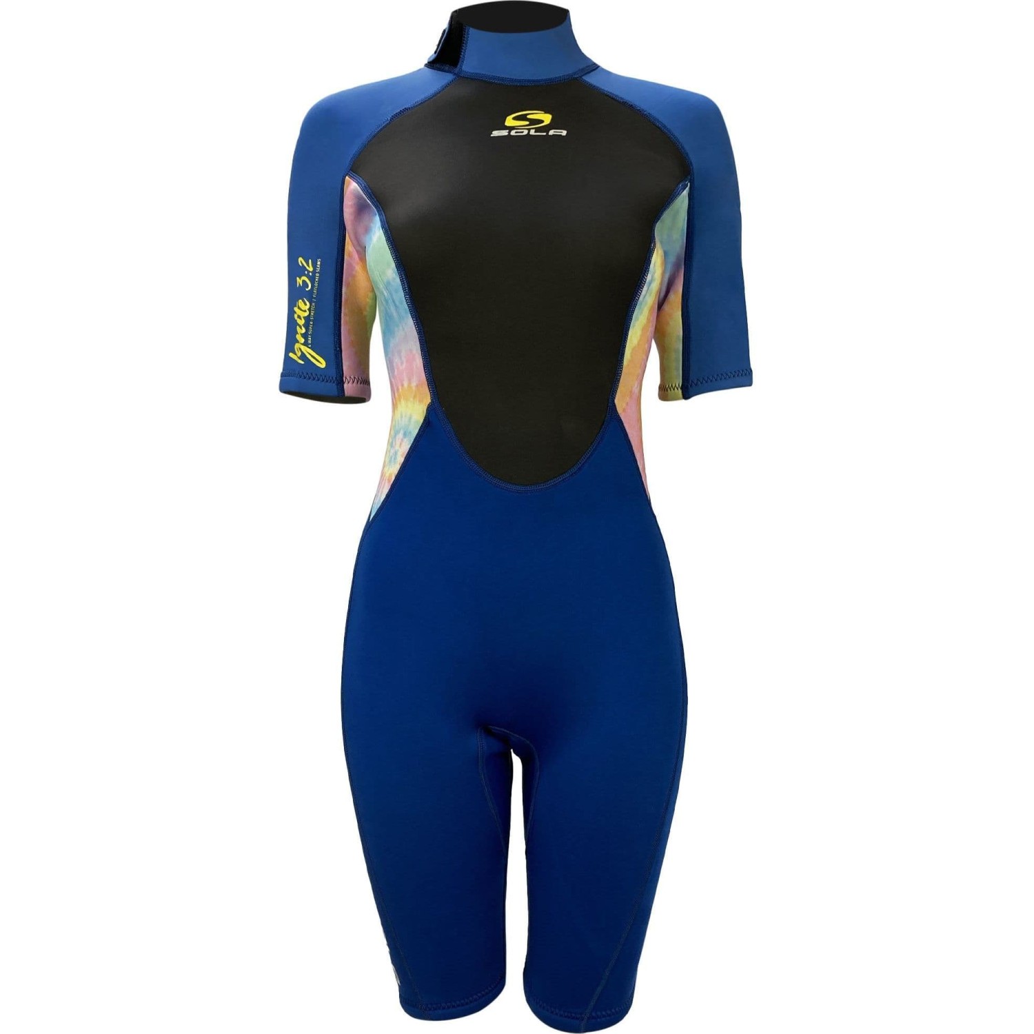 Sola Womens Ignite 3/2mm Shorty Wetsuit 2026 - Blue Tie Dye