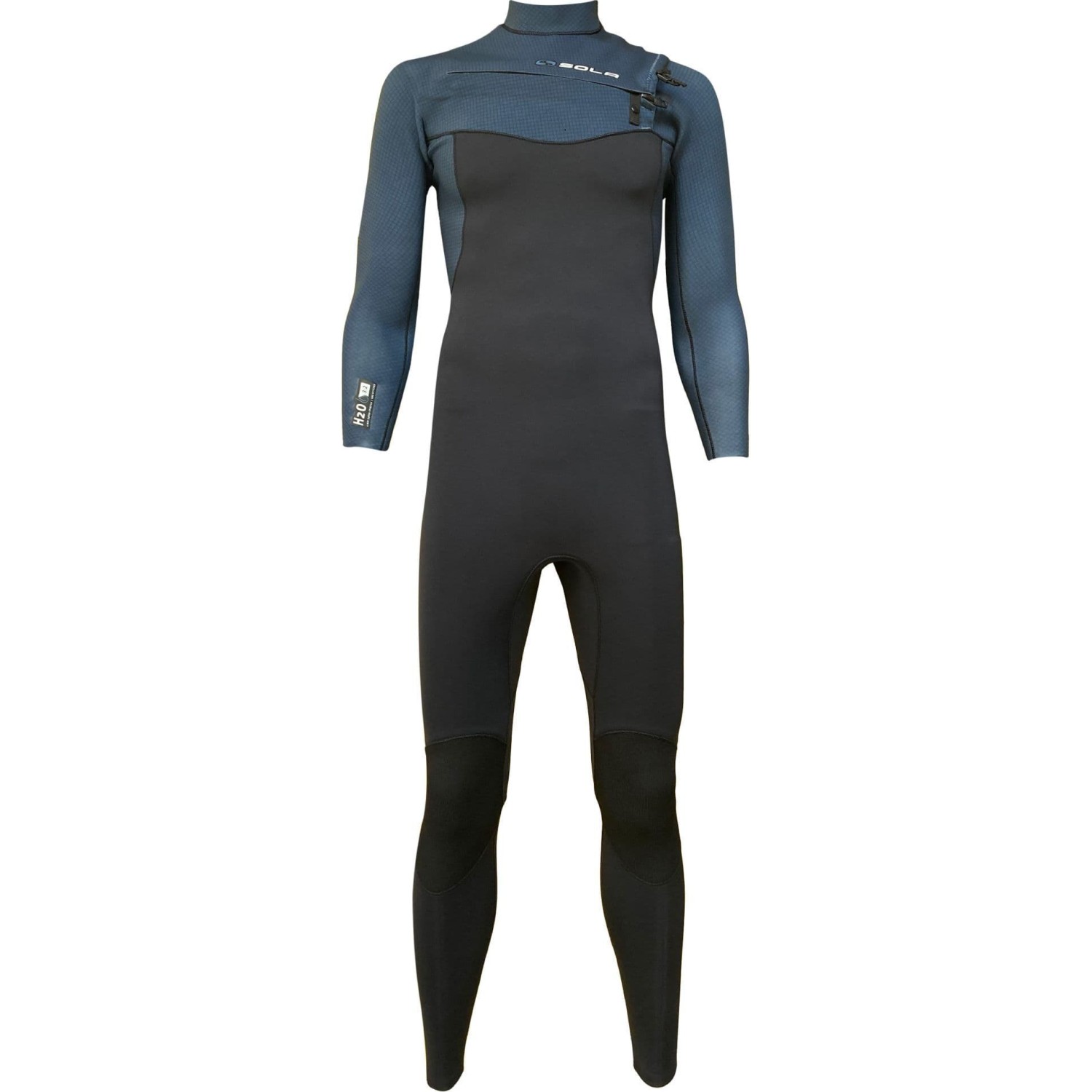Sola H2O 3/2mm Chest-Zip GBS Fullsuit Wetsuit - Cross Blue A1630