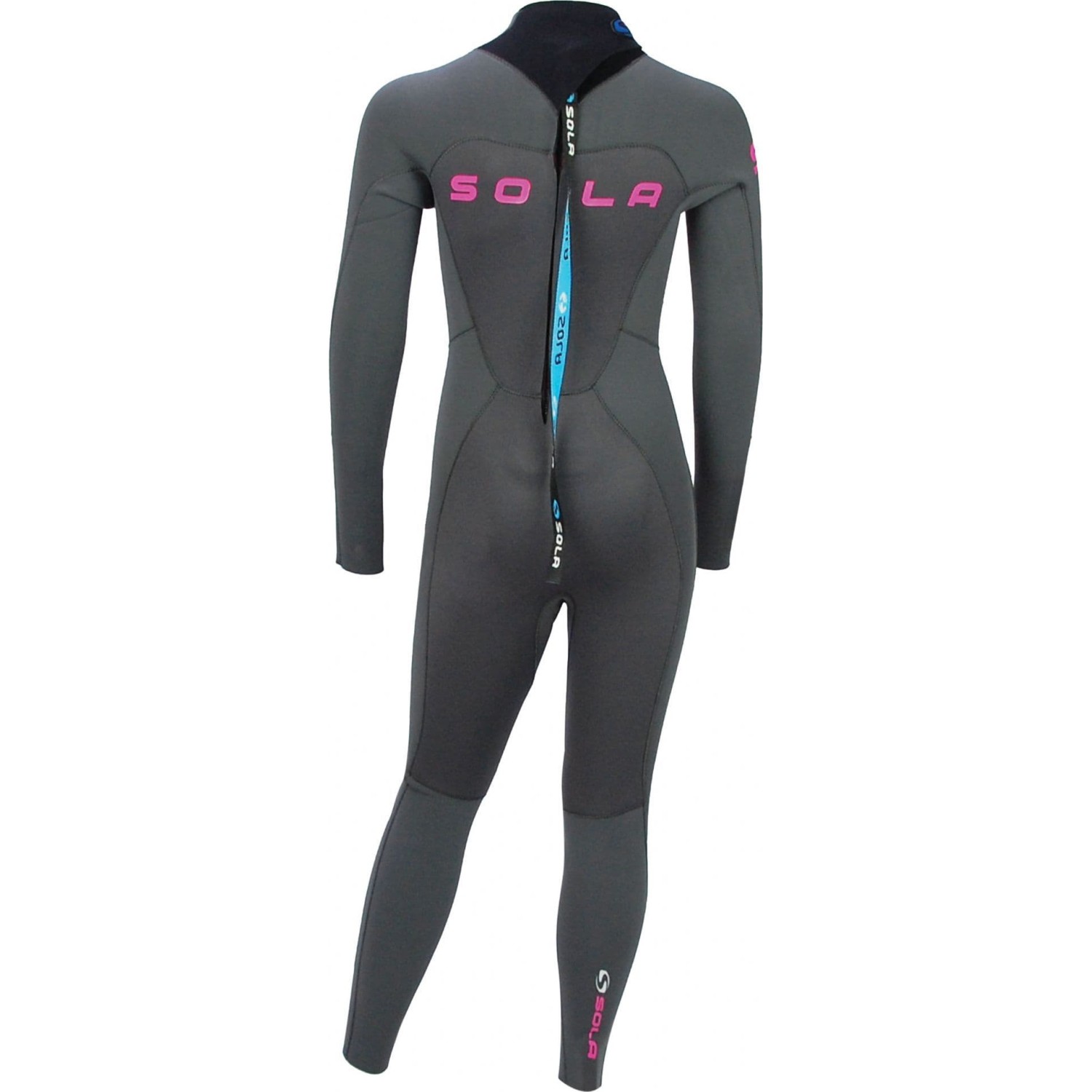 Sola Kids Fire 5/4mm Back Zip Wetsuit - Asphalt/Pink A1508