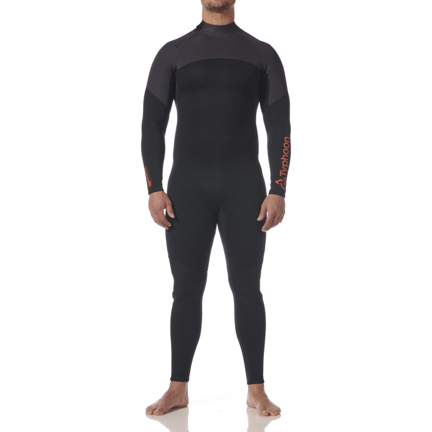 Typhoon Essential 3/2mm Back Zip Wetsuit 2027 - Black/Solar