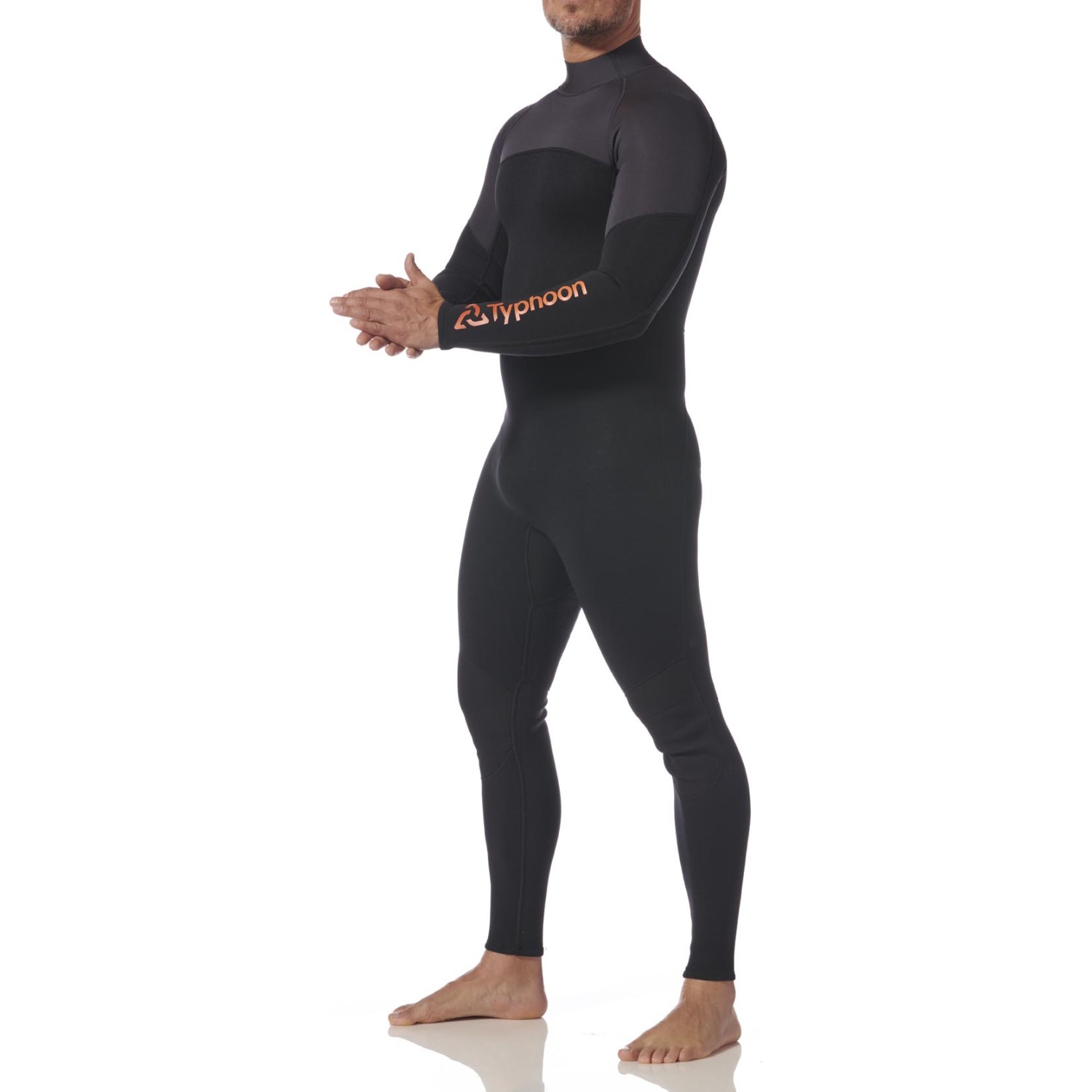 Typhoon Essential 3/2mm Back Zip Wetsuit 2027 - Black/Solar