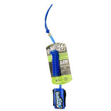 Balin Deluxe Coiled Bodyboard Wrist Leash - Blue Balin Deluxe Coiled Bodyboard Wrist Leash - Blue