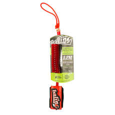 Balin Deluxe Coiled Bodyboard Wrist Leash - Red Balin Deluxe Coiled Bodyboard Wrist Leash - Red