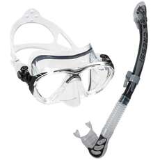 Cressi Big Eyes Evolution & Alpha Dry Top Mask & Snorkel Set - Black