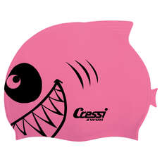 Cressi Kids Shark Silicon Swimming Cap - Pink