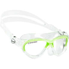 Cressi Mini Cobra Kids Swimming Goggles - Clear/Lime - Age 7-15