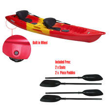 FeelFree Gemini Tandem Sit on Top Kayak - Lava - Built in Wheel FeelFree Gemini Tandem Sit on Top Kayak - Lava - Built in Wheel