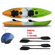 FeelFree Gemini Tandem Sit on Top Kayak - Tropical - Built in Wheel FeelFree Gemini Tandem Sit on Top Kayak - Tropical - Built in Wheel