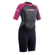 Gul Junior Girls G-FORCE 3mm Shorty Wetsuit - Black/Deep Pink