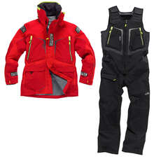 Gill OS12 Jacket & Trouser Sailing Kit Combo - Red/Graphite