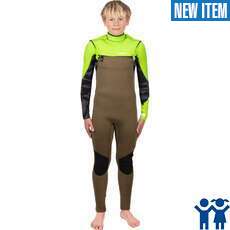 Gul Junior RESPONSE 5/4mm Chestzip Backzip Wetsuit - Green/Sulphur
