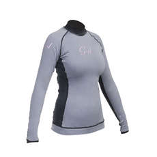 Gul Evotherm Womens Flatlock Long Sleeve Rash Guard - Grey/Black
