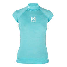 Magic Marine Womens Cube Short Sleeve Rashvest - Blue Melee MM081012