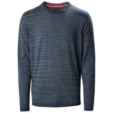 Musto Amalgam Crew Neck Knit - Marine / Blanc - Lmkn101-598