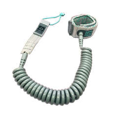 Mystic SUP Coiled Leash - 10ft - Grey/Mint