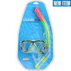 Ocean Blue Junior Avance Mask and Snorkel Set - Twin Lens - Green