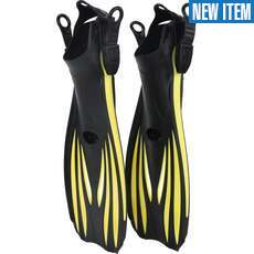 Ocean Blue Avance-Pro Long Snorkelling Fins - Black/Yellow