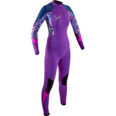 Gul Junior Girls Response B/S 4/3mm Wetsuit - Violet/Tie-Dye - RE1277-B7