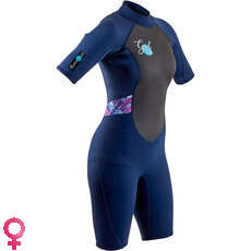 Gul Womens Response 3/2mm FL Shorty Wetsuit - Navy/Tie-Dye - RE3318-B7