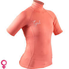 Gul Womens SWAMI Short Sleeve Rash Vest / Guard - Coral - RG0330-B7
