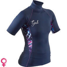 Gul Womens SWAMI Short Sleeve Rash Vest / Guard - Navy/Tie-Dye - RG0330-B7