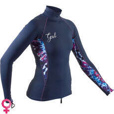 Gul Womens Swami Long Sleeve Rashvest - Navy/Tie-Dye - RG0331-B7