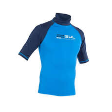 Gul Riva Short Sleeve Mens Rash Vest / Guard - Electric Blue/Navy