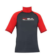 Gul Riva Short Sleeve Mens Rash Vest / Guard - Graphite/Red