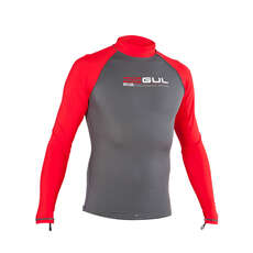 Gul Riva Long Sleeve Mens Rash Vest / Guard - Graphite/Red Gul Riva Long Sleeve Mens Rash Vest / Guard - Graphite/Red