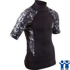 Gul Junior Short Sleeve Rashvest - Black/Camo - RG0341-B7