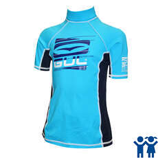 Gul Short Sleeve Junior Rash Vest / Guard - Chlorine Blue/Navy